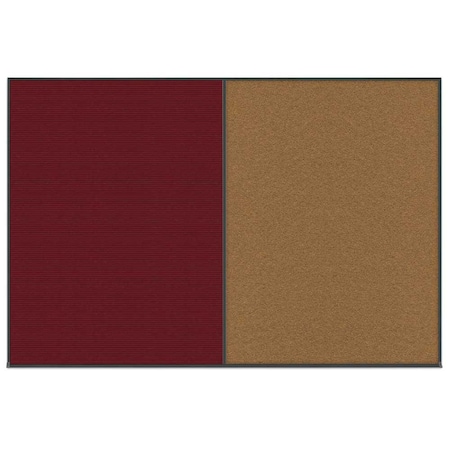 United Visual Products Enclosed Corkboard, 1 Door, 72"x36", 4" Fra UV3404-BLACK-PEARL